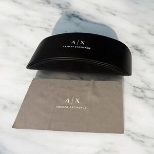 Armani Exchange Black Eyeglasses Case with Cloth